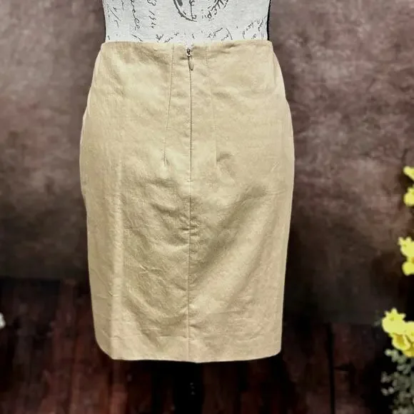 Cedric Charlier Knee Length Pencil Skirt Tan Size 8